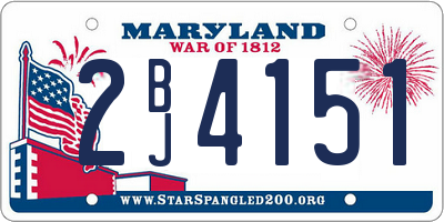 MD license plate 2BJ4151