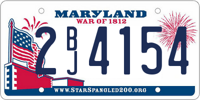 MD license plate 2BJ4154