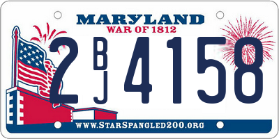MD license plate 2BJ4158