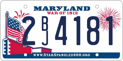 MD license plate 2BJ4181