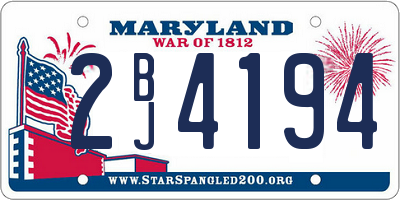 MD license plate 2BJ4194