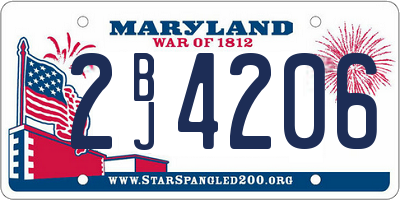 MD license plate 2BJ4206