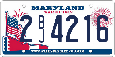 MD license plate 2BJ4216