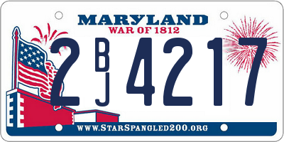 MD license plate 2BJ4217