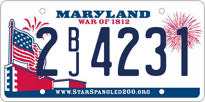 MD license plate 2BJ4231
