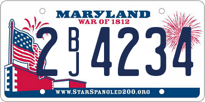 MD license plate 2BJ4234