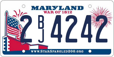 MD license plate 2BJ4242