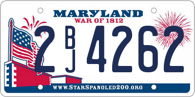 MD license plate 2BJ4262