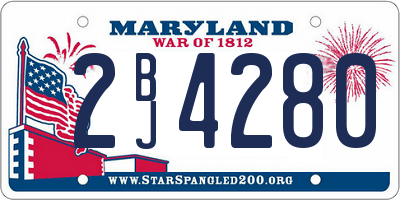 MD license plate 2BJ4280