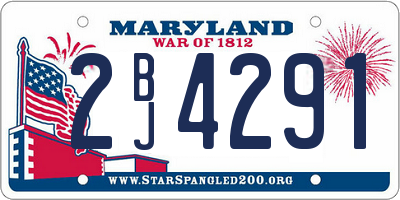MD license plate 2BJ4291