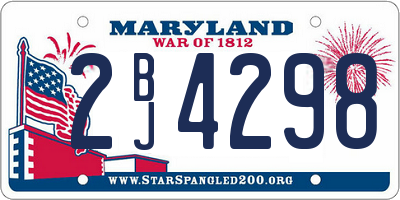 MD license plate 2BJ4298
