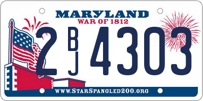 MD license plate 2BJ4303
