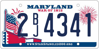 MD license plate 2BJ4341