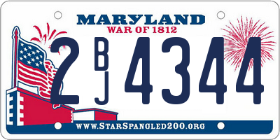 MD license plate 2BJ4344