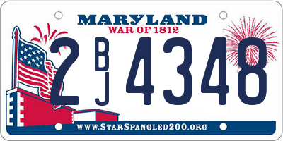 MD license plate 2BJ4348