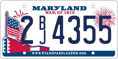 MD license plate 2BJ4355