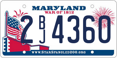 MD license plate 2BJ4360