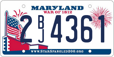 MD license plate 2BJ4361