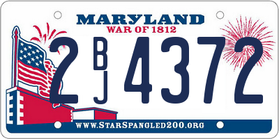 MD license plate 2BJ4372