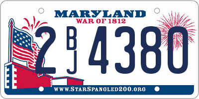 MD license plate 2BJ4380