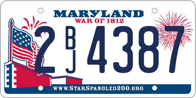 MD license plate 2BJ4387