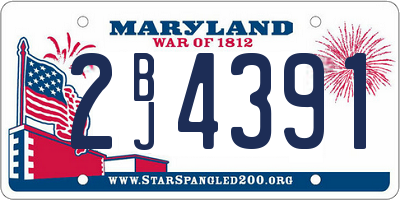 MD license plate 2BJ4391