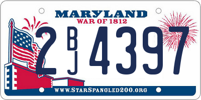 MD license plate 2BJ4397