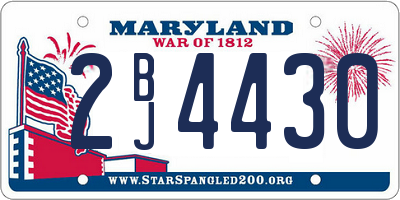 MD license plate 2BJ4430