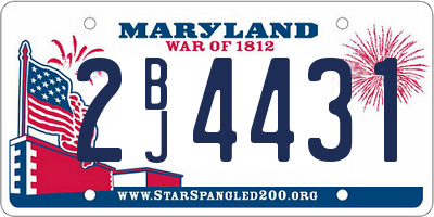 MD license plate 2BJ4431