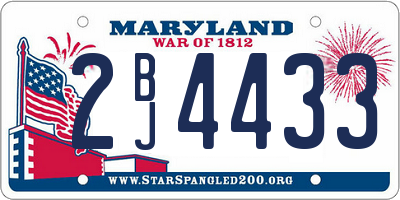 MD license plate 2BJ4433