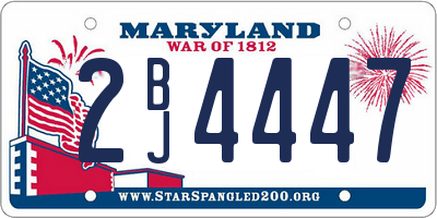 MD license plate 2BJ4447