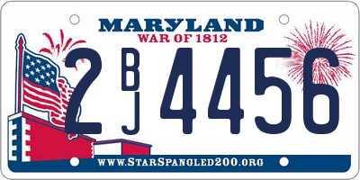 MD license plate 2BJ4456