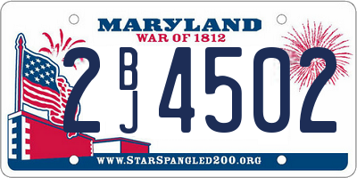 MD license plate 2BJ4502