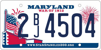 MD license plate 2BJ4504
