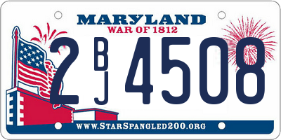 MD license plate 2BJ4508