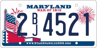 MD license plate 2BJ4521