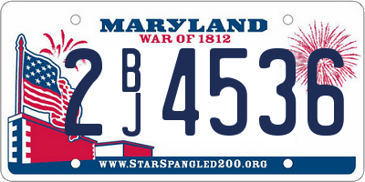 MD license plate 2BJ4536