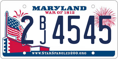 MD license plate 2BJ4545