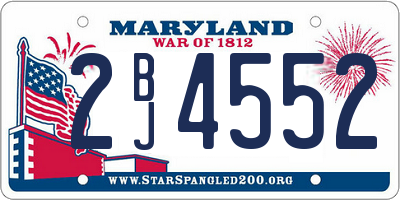 MD license plate 2BJ4552