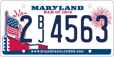 MD license plate 2BJ4563