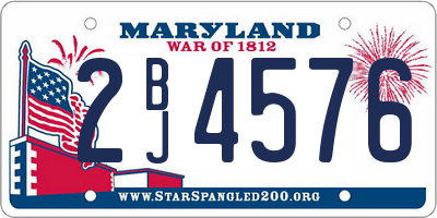 MD license plate 2BJ4576