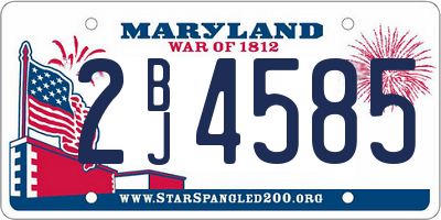 MD license plate 2BJ4585