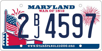 MD license plate 2BJ4597