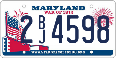 MD license plate 2BJ4598