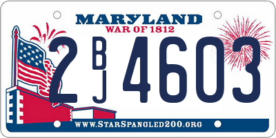 MD license plate 2BJ4603