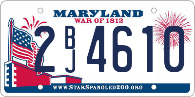 MD license plate 2BJ4610