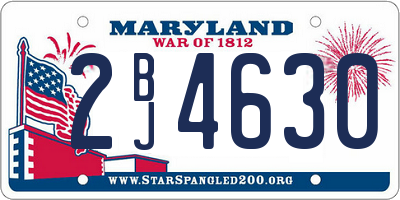MD license plate 2BJ4630