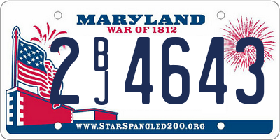 MD license plate 2BJ4643