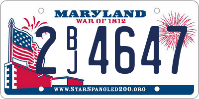 MD license plate 2BJ4647