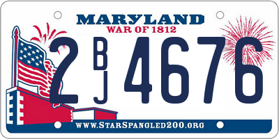 MD license plate 2BJ4676